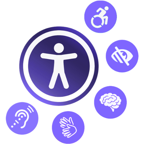 A visually impaired individual using assistive technology, highlighting the importance of document accessibility for all users.​